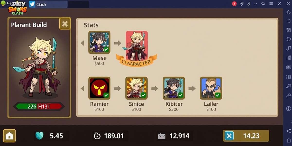 Spicy Swords Clash Character Build Guide Spicy Swords Clash player guide showing character build stats